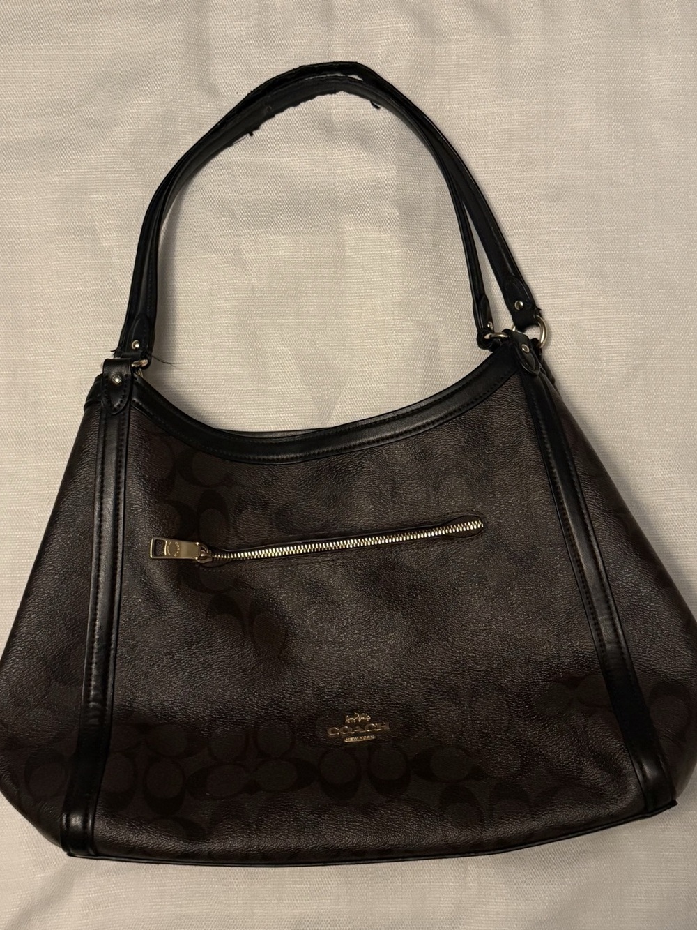Coach Leather & Signature Canvas Kristy Shoulder Bag (Style C6232)